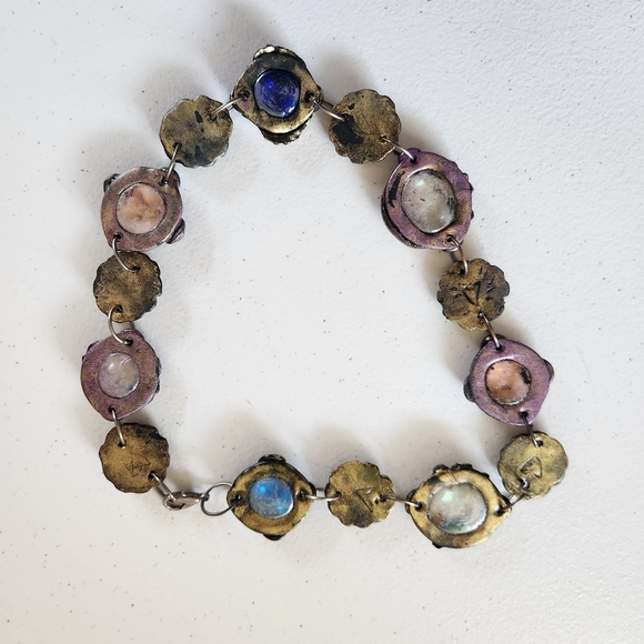 Y2K Fairycore Chunky Celestial Costume Jewelry Necklace Purple Vintage Fairy - Picture 9 of 11